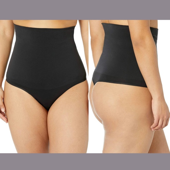 NWT $34 Yummie Shapewear Seamless High Waist‎ Thong in Black [SZ M/L ] #L913 - Picture 1 of 12